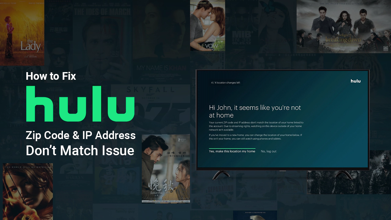 How to Fix Hulu Zip Code and IP address Don't Match issue