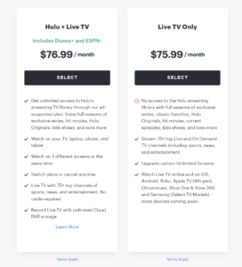 Hulu Bundle Live TV Plan